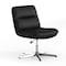 Flash Furniture Chloe Wide Mid-Back Black Padded LeatherSoft Armless Office Chair, Swivel Function, Chrome Frame CH-232196-BK-GG - alternate 1
